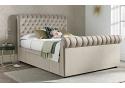 4ft6 Double Natural stone, soft velvet fabric upholstered,Chesterfield buttoned drawer storage 2